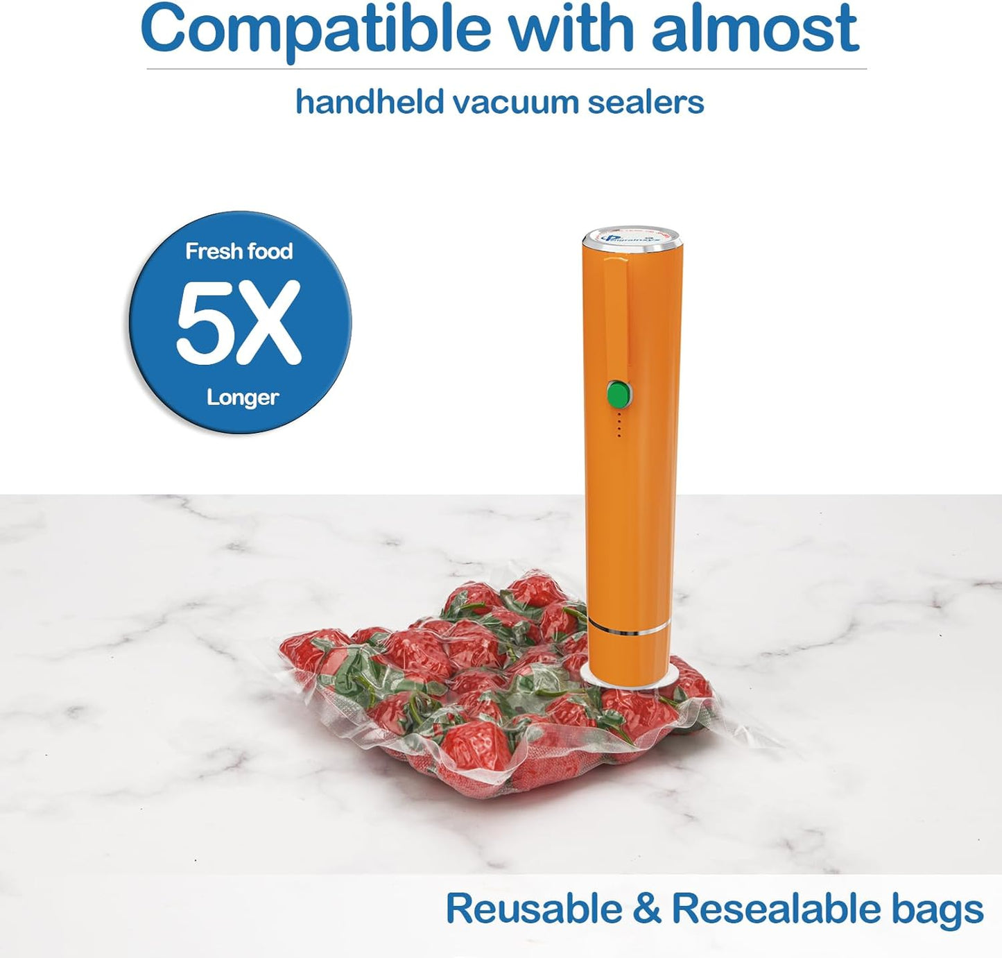 Skiennix Vacuum Sealer Bags - Reusable Sous Vide Bags with Air Valve | 40PCS (20 Large + 20 Small)