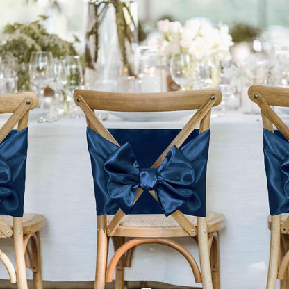 P Pothuiny Navy Blue Satin Table Runner - 12 Pcs, 12 x 72 Inch for Weddings & Events