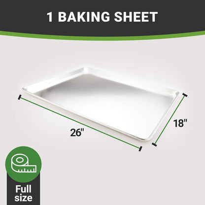 Restaurantware Met Lux Heavy-Duty Baking Sheet - 18 x 26 Inch Aluminum Cookie Sheet for Even Baking