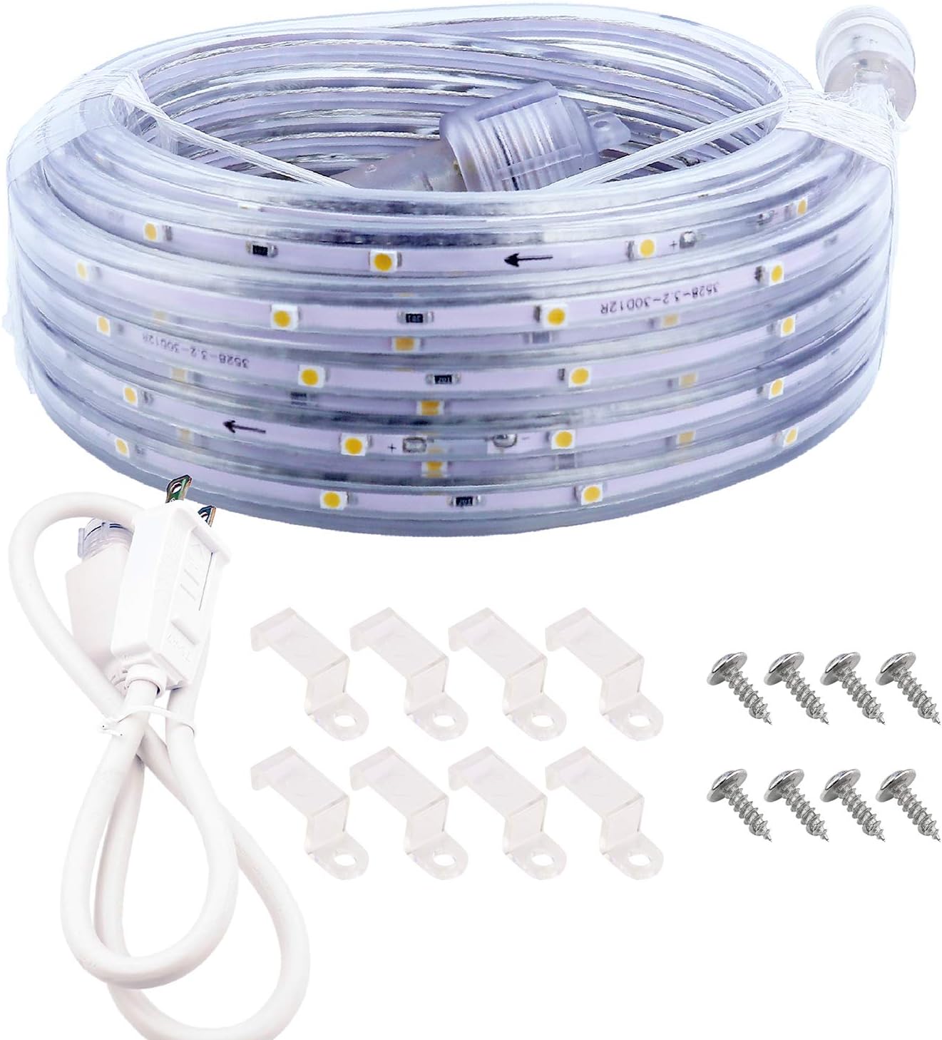 Skiennix LED Rope Lights - 16.4ft Waterproof Connectable Strip Lighting | 3000K Soft White for Indoor & Outdoor Decor