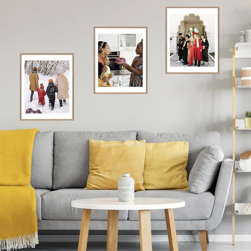 JCJMY 18x24 Picture Frame with 16x20 Mat, Display Photo 16x20 with Mat or 18 x 24 Without Mat, Wall Hanging Large 18 by 24 Poster Frame with Plexiglass, Rustic Brown