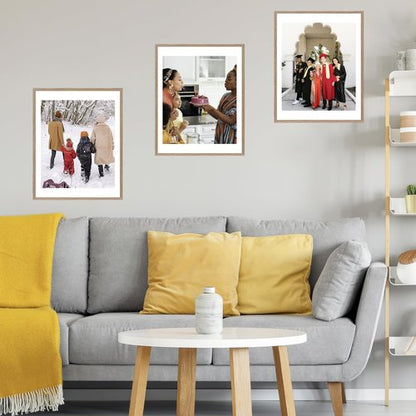 JCJMY 18x24 Picture Frame with 16x20 Mat, Display Photo 16x20 with Mat or 18 x 24 Without Mat, Wall Hanging Large 18 by 24 Poster Frame with Plexiglass, Rustic Brown