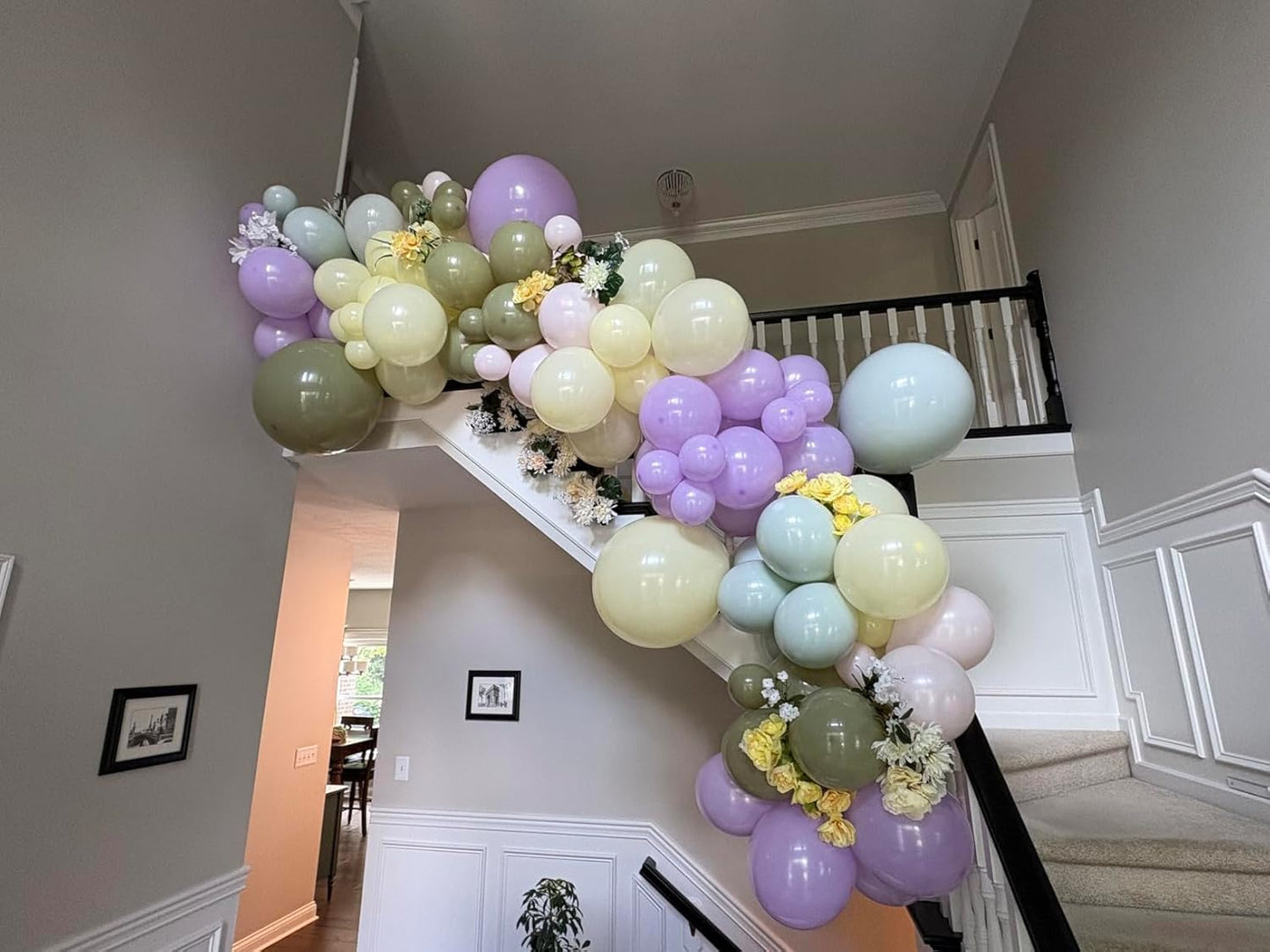 Skiennix 60Pcs Pastel Balloons - 12 Inch Purple, Green, Pink & Yellow for Baby Showers & Parties