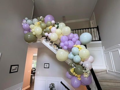 Skiennix 60Pcs Pastel Balloons - 12 Inch Purple, Green, Pink & Yellow for Baby Showers & Parties