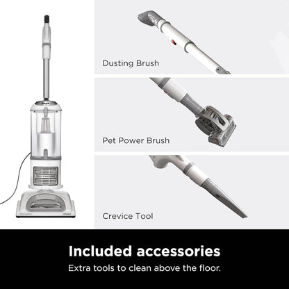 Shark Navigator Lift-Away Upright Vacuum Cleaner - Pet Hair HEPA Filter, Swivel Steering | White/Silver | NV356E