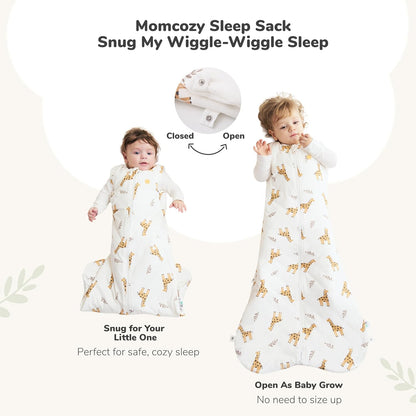 Momcozy Baby Sleep Sack - 1.5 TOG Wearable Blanket with Plush Filling & Two-Way Zipper | Small Giraffe