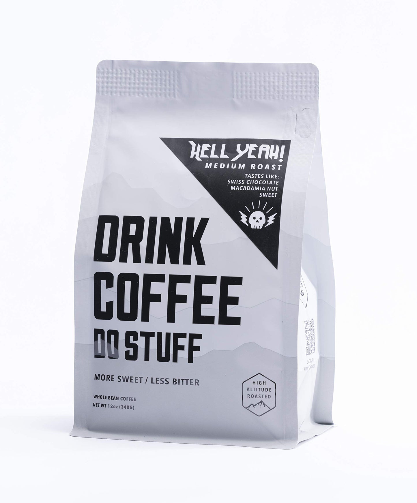 DRINK COFFEE DO STUFF, Hell Yeah!, Blend, Whole Bean, Medium Roast, Sweet, Chocolate, Caffeine, Organic, Lake Tahoe Coffee