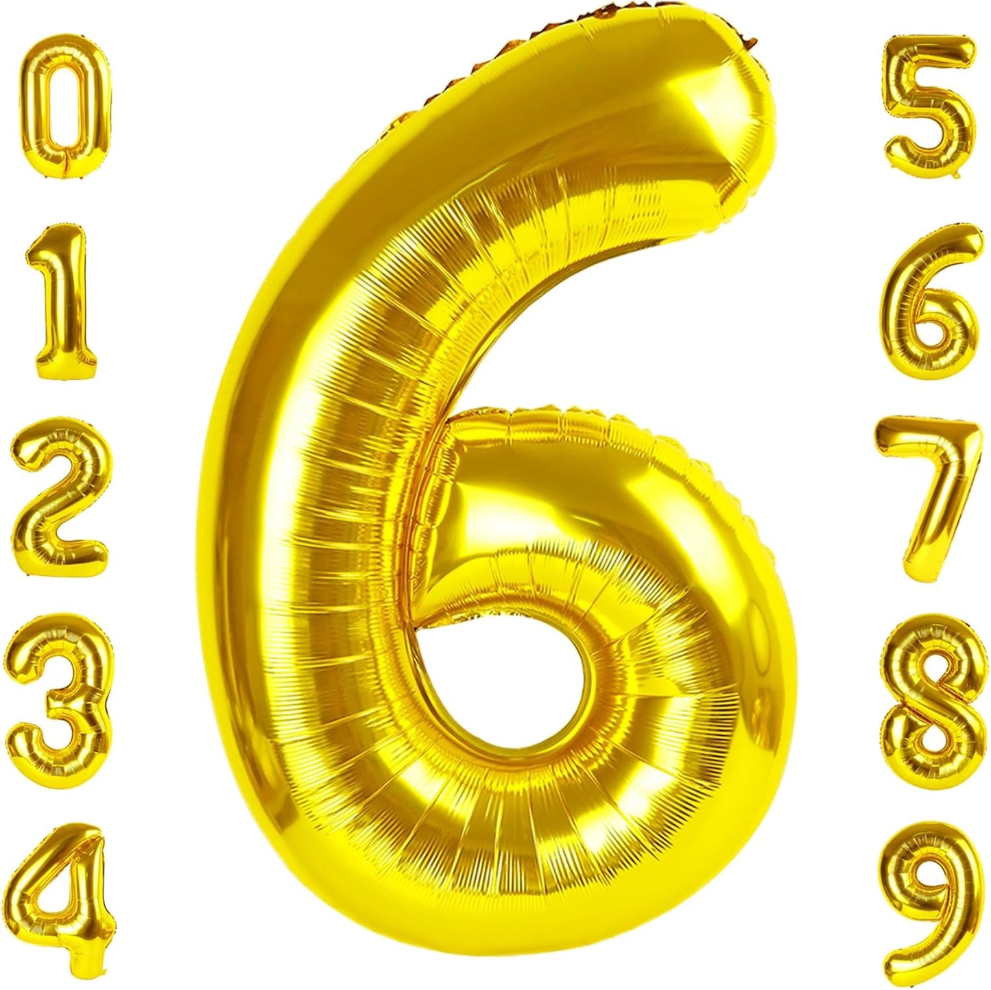 Number 6 Balloon 40 Inch - Gold Birthday Decorations for Men & Women | Perfect for 6th Birthday Parties