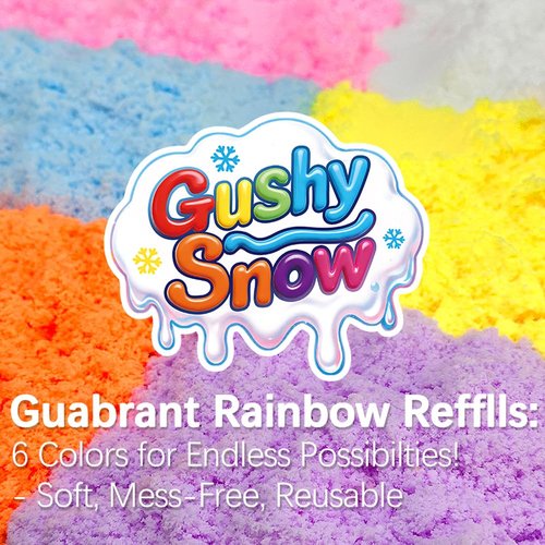 GushySnow® Latex Sensory Bin Filler - Bulk Fake Snow Play Sand for Preschool Activities | White