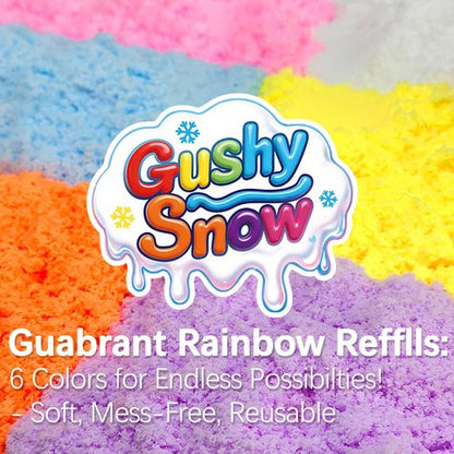 GushySnow® Latex Sensory Bin Filler - Bulk Fake Snow Play Sand for Preschool Activities | White