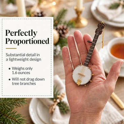 Banjo Tree Ornament – Realistic Miniature Holiday Décor for Music Lovers