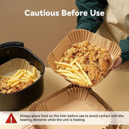 Koja Disposable Parchment Air Fryer Liners - 200 Pcs Non-Stick 8 Inch Baking Paper for Easy Clean