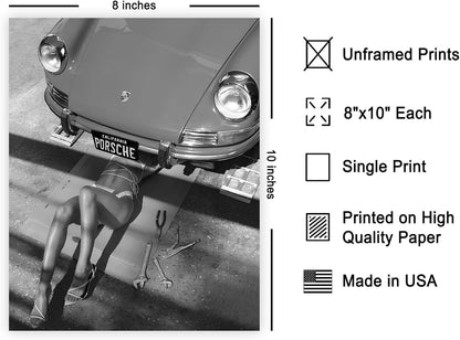 Poster Master Classic Car Poster - Sexy Mechanic Print for Car Enthusiasts - 8x10 Unframed Wall Art