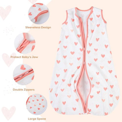 Yoofoss Baby Sleep Sack 18-24 Months Baby Wearable Blanket 100% Organic Cotton 2-Way Zipper TOG 0.5 Toddler Sleeping Sack, Lightweight Sleep Sacks for Babies
