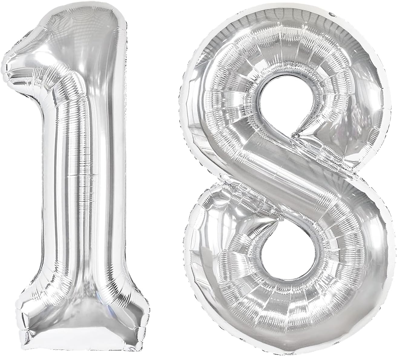 Silver Number 18 Balloon - 40 Inch 18th Birthday Decoration for Kids | Perfect for 18 Year Old Celebrations