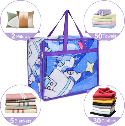 Budding Joy 90L Large Storage Bags & 40L Clear Zippered Bags - Perfect for Organizing Clothes