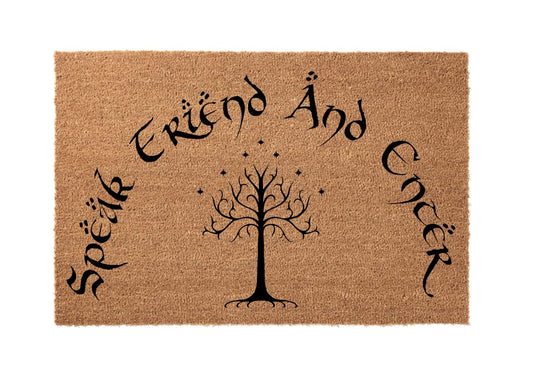 Speak Friend And Enter - Lord of the Rings - Personalized Doormat - Wedding Gift - Housewarming Gift (24" x 16")