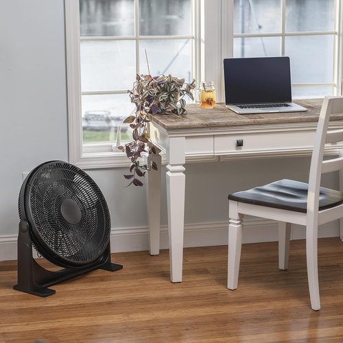EZ-CHILL 20" High Velocity Floor Fan with 180 Degree Adjustable Tilt, 3 Speed, Ideal for Home, Bedroom, & Office, 01302