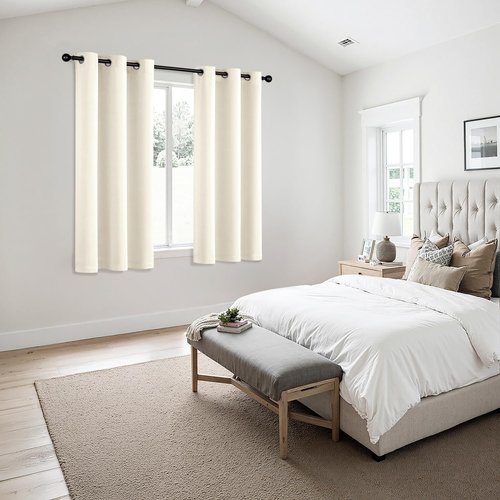 MIULEE Birch Blackout Curtains for Bedroom Living Room 45 Inches Long 2 Panels, Thermal Insulated Room Darkening Drapes Solid Grommet Noise Reduction Light Blocking Window Treatments 40x45 Inch