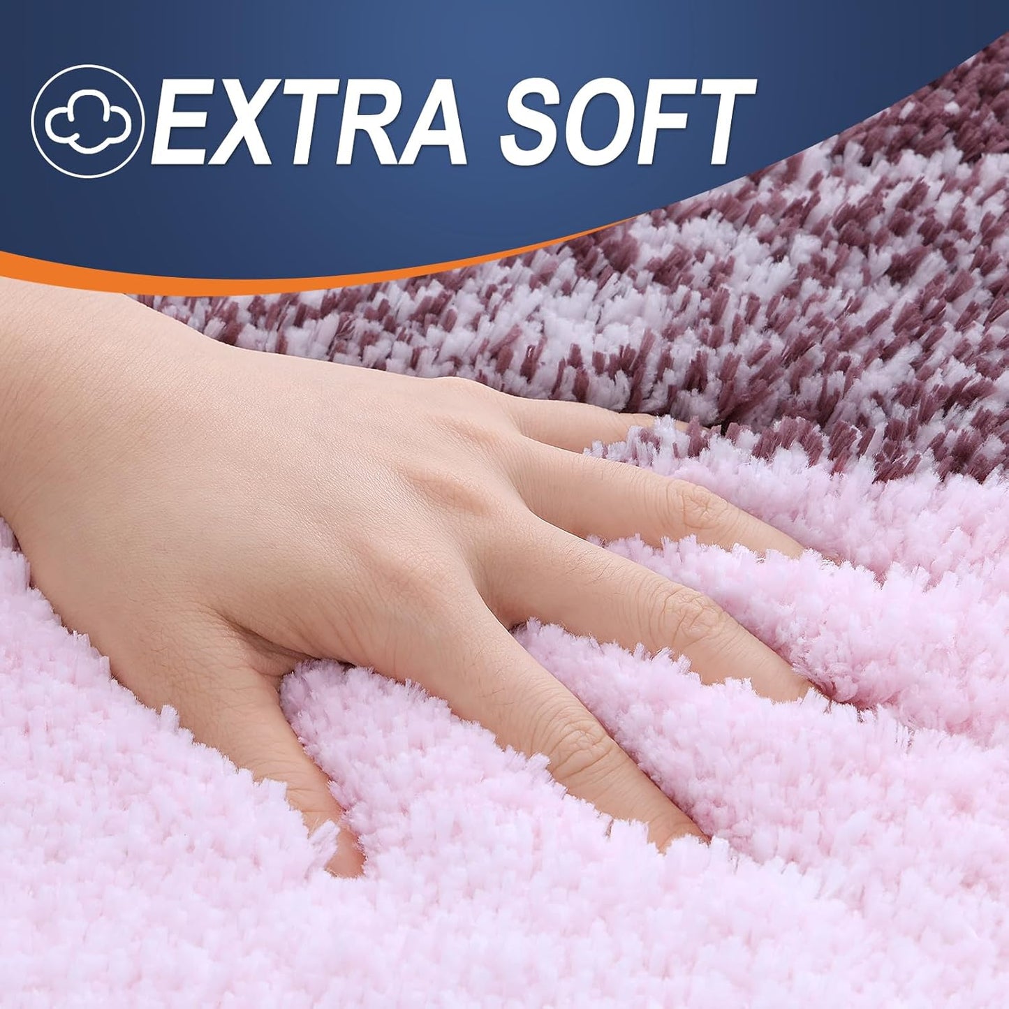 OLANLY Large Bath Rugs - Extra Soft Microfiber with Rubber Backing | Quick Dry, Machine Washable, 54x24, Mauve