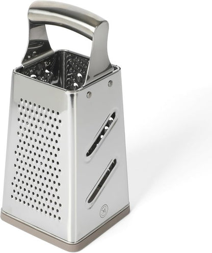 Martha Stewart Sprucedale 9.5-Inch Stainless Steel Box Grater - Versatile 4-Sided Kitchen Tool for Cheese & Food Prep