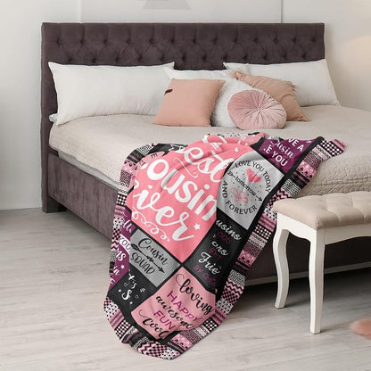 Cousin Gift Throw Blanket 60x50 in - Cozy 60in x 50in Christmas Birthday for Women, Mcurore Variation