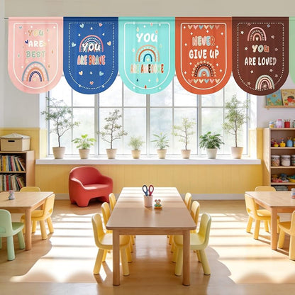 8 Pack Welcome Classroom Curtains - Velvet Panels 23.6 x 31.5 in