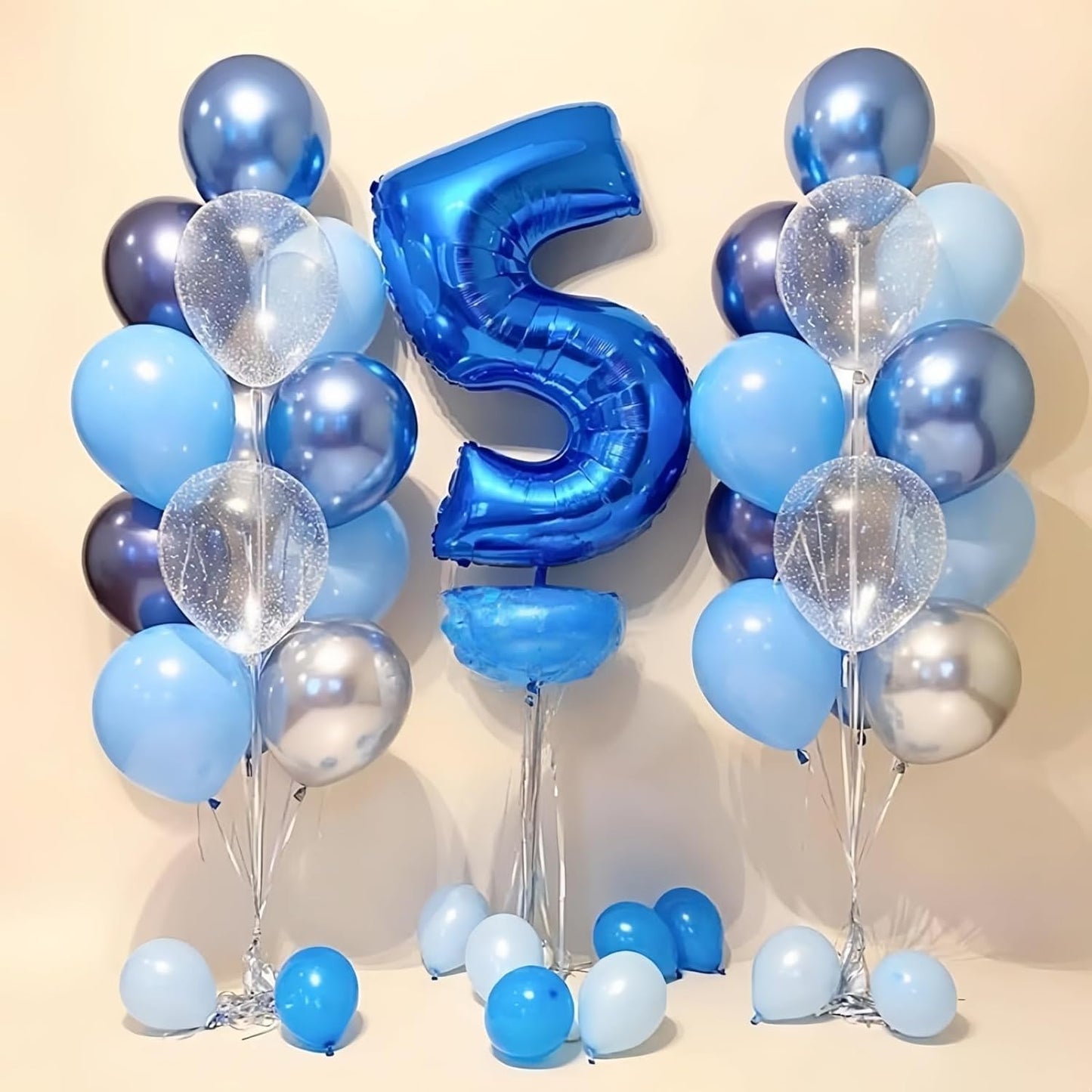 Blue Foil Balloon Number 8 - 40'' Giant Self-Inflating Helium Balloon for 8th Birthday & Graduation Celebrations