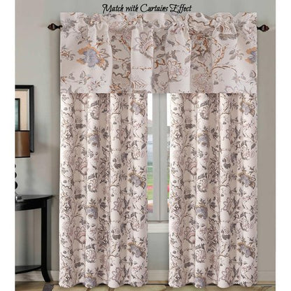 H.VERSAILTEX Blackout Curtain Valances for Kitchen Window/Living Room/Bathroom Privacy Added Rod Pocket Home Decoration Winow Valance, 52" W x 18" L, Floral in Sage and Brown