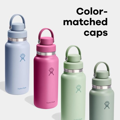 Hydro Flask Water Bottle - Insulated Stainless Steel - Wide Mouth Flex Chug Lid, Non Spill, Leakproof in 24 Oz Nectar Orange