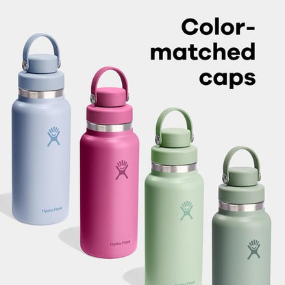 Hydro Flask Water Bottle - Insulated Stainless Steel - Wide Mouth Flex Chug Lid, Non Spill, Leakproof in 24 Oz Nectar Orange