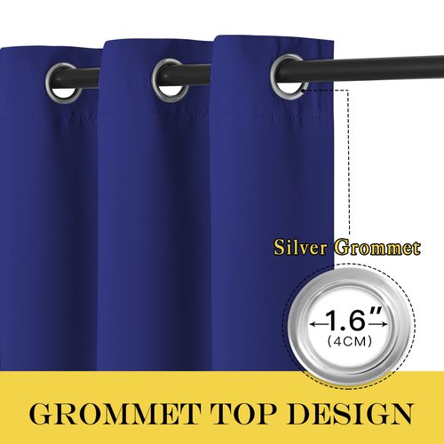 NICETOWN Bedroom Blackout Curtains Panels - Window Treatment Thermal Insulated Solid Grommet Blackout for Living Room (Set of 2, 66 by 54 Inch, Navy Blue)