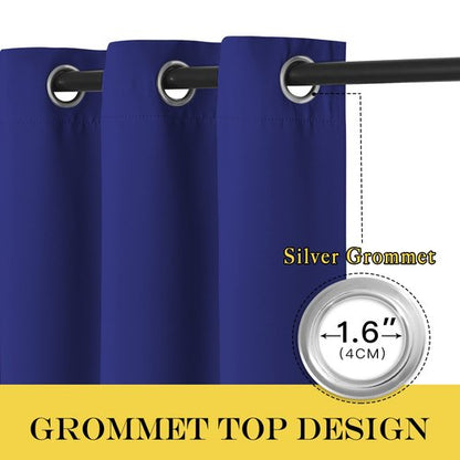 NICETOWN Bedroom Blackout Curtains Panels - Window Treatment Thermal Insulated Solid Grommet Blackout for Living Room (Set of 2, 66 by 54 Inch, Navy Blue)
