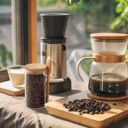 ComSaf 12 Pcs Glass Spice Jars with Labels and Spoons, 10oz Spice Containers with Bamboo Lids, Glass Storage Containers with 275 Labels for Seasonings, Salt, Loose Leaf Tea Storage