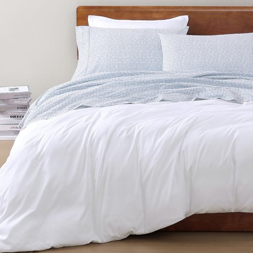 LANE LINEN RV Queen Bed Sheets Set - 100% Organic Cotton Sheets Short Queen Size, 4Pc Cooling Sheets for Bed, Hotel Luxury Bed Sheets Set, RV Queen Size Bed Set deep Pockets Upto 15" - Polka Dot