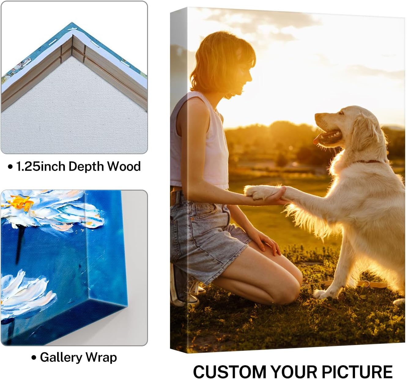 Sunwes Custom Canvas Prints - Personalized Wall Art with Your Photo | 24x36 Inch, Ready to Hang, Made in USA