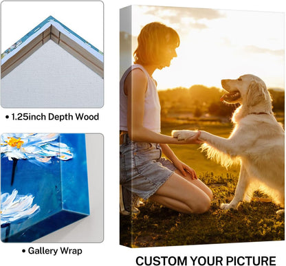 Sunwes Custom Canvas Prints - Personalized Wall Art with Your Photo | 24x36 Inch, Ready to Hang, Made in USA