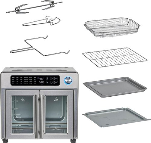 Emeril Lagasse Extra Large Air Fryer Toaster Oven - 24 Cooking Functions, 26QT Capacity, Stainless Steel Finish