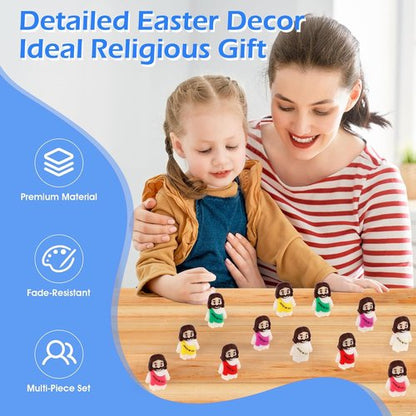 Little Jesus Figures - 80PCS Mini Jesus Figurines in 10 Colors | Perfect for Easter Egg Stuffers & Religious Gifts