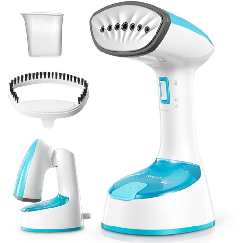 Reemix Steamer for Clothes, Folding Handheld Design Garment Wrinkles Remover, 20g/min Strong Penetrating Steam, 25-Sec Fast Heat-up, for Home, Office and Travel (Crystal Blue)