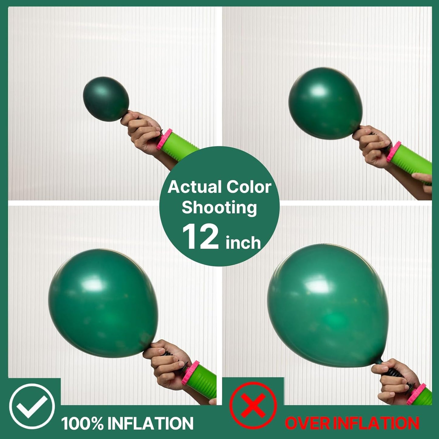 PartyWoo Dark Green Balloons - 50 Pcs 12 Inch Pearl Emerald Forest Green for Baby Shower & Birthday Decor