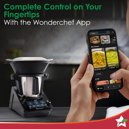 Wonderchef Chef Magic - All-in-One Kitchen Robot for Indian & International Cuisine | Automatic Chopping, Sautéing, Stirring, Kneading | Mobile App & Recipes by Chef Sanjeev Kapoor | 2-Year Warranty