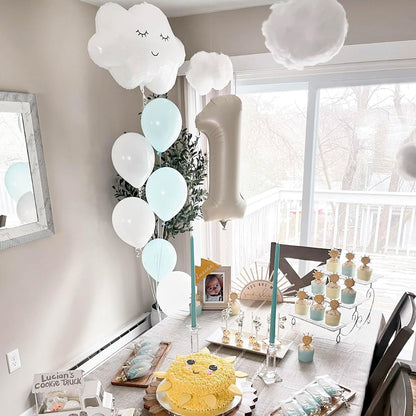 Skiennix 10-Piece Cotton Cloud Decorations - 3D Hanging Props for Wedding & Party Decor | Small, Medium & Large Sizes