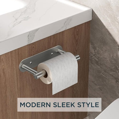 FORIOUS Toilet Paper Holder - Rustproof Stainless Steel Wall Mount | Pivoting Design, 2 Pack Brushed Nickel