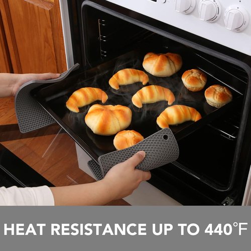 Joyhalo Silicone Trivets for Hot Dishes - Flexible Kitchen Hot Pads & Pot Holders, Easy to Clean, Grey