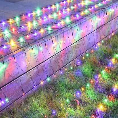 2Pack 4ft x 6ft Solar Net Lights Christmas String Lights, Multicolor