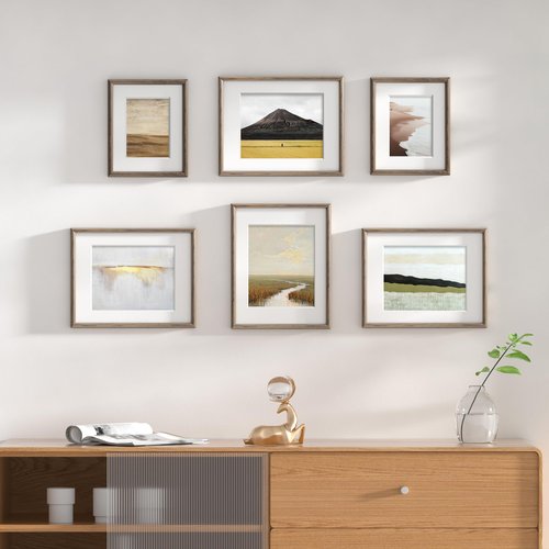 11x14 Picture Frame Set of 3 - Solid Walnut Wood Picture Frames with HD Tempered Glass, Handcrafted Rounded Corner 11 x 14 Wooden Frame Matted to 8x10 Photos, Horizontal or Vertical Wall Display