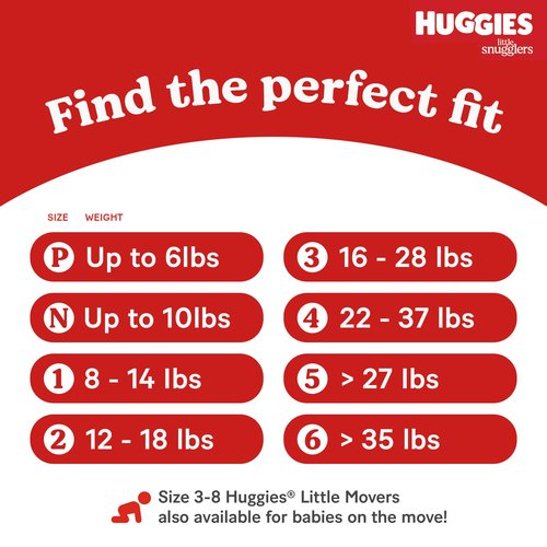 Huggies Size 1 Diapers, Little Snugglers Diapers, Size 1 (8-14 lbs), 198 Count (6 Packs of 33), Packaging May Vary