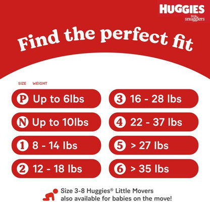 Huggies Size 1 Diapers, Little Snugglers Diapers, Size 1 (8-14 lbs), 198 Count (6 Packs of 33), Packaging May Vary