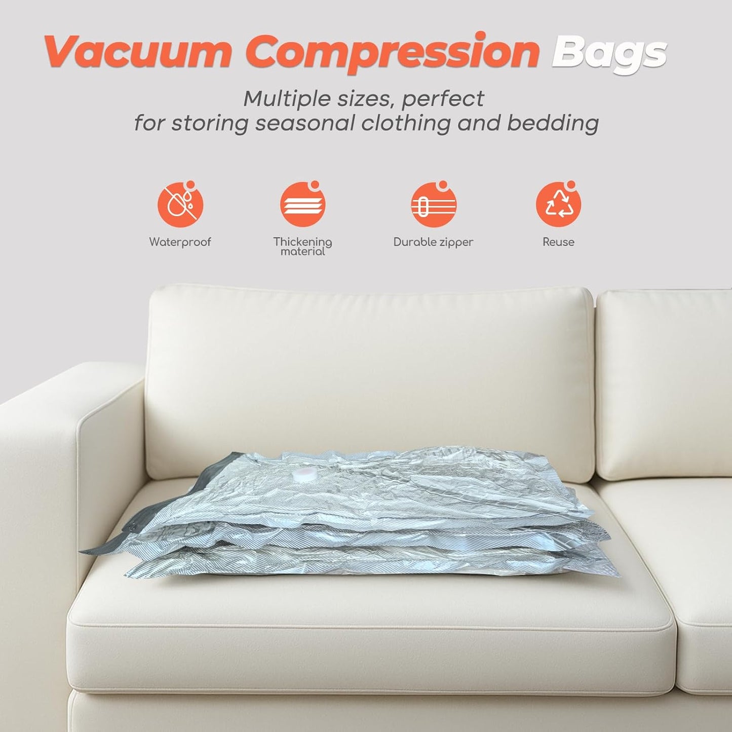Vacbird Vacuum Storage Bags Set - 18 Pack with Rechargeable Wireless Pump | Large, Medium & Small for Clothing, Travel & Home